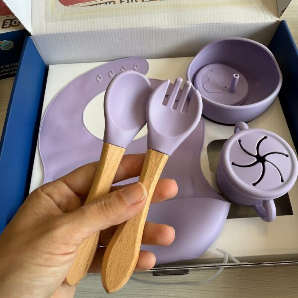 Set Primeras Comidas Elefante Silicona 8 pzas